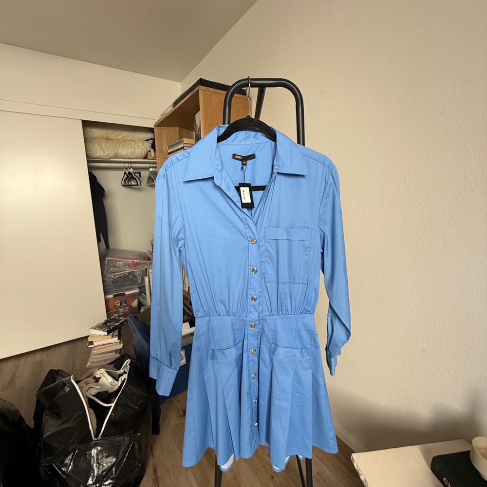 Maje Light Blue Collared Shirt